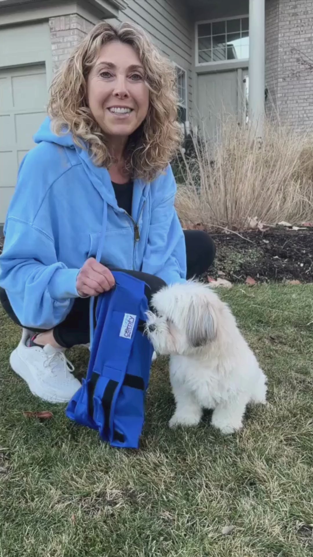 Video of how to put the Canine Comfy Dog Suit on a dog